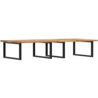 Berkfield Home Basin Shelf Wall Mounted Steel & Solid Wood Acacia in Brown