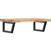 Berkfield Home Basin Shelf Wall Mounted Steel & Solid Wood Acacia in Brown