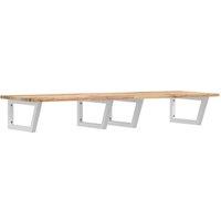 Berkfield Home Basin Shelf Wall Mounted Steel & Solid Wood Acacia in Brown