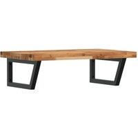 Berkfield Home Basin Shelf Wall Mounted Steel & Solid Wood Acacia in Brown