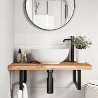Berkfield Home Bathroom Vanity Top Oil Finished 60x50x4 cm Solid Wood Acacia in Brown | Size: 60 x 50 x 4 cm