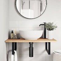 Berkfield Home Bathroom Vanity Top Untreated 60x50x2 cm Solid Wood Acacia in Brown | Size: 60 x 50 x 2 cm