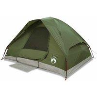 Berkfield Home Camping Tent Dome 4-Person Olive Green Waterproof