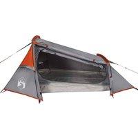 Berkfield Home Camping Tent Tunnel 2-Person Grey & Orange Waterproof