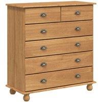 Berkfield Home Chest of Drawers 'ASKIM'91x40x95.5 cm Solid Wood Pine in Brown | Size: 91x40x95.5 cm