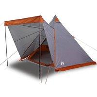 Berkfield Home Family Tent Tipi 6-Person Grey Waterproof