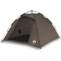 Berkfield Home Fishing Tent 4-Person Brown Quick Release