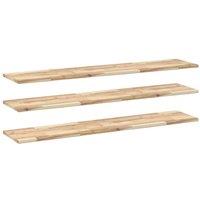 Berkfield Home Floating Shelves 3 pcs 160x30x2 cm Untreated Solid Wood Acacia in Brown | Size: 160 x 30 x 2 cm