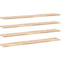 Berkfield Home Floating Shelves 4 pcs 120x20x2 cm Untreated Solid Wood Acacia in Brown | Size: 120 x 20 x 2 cm