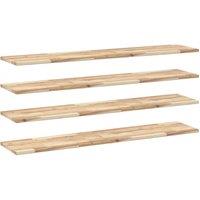 Berkfield Home Floating Shelves 4 pcs 140x30x2 cm Untreated Solid Wood Acacia in Brown | Size: 140 x 30 x 2 cm