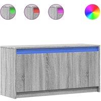 Berkfield Home TV Cabinet with LED Grey Sonoma 100x34x50 cm Engineered Wood | Size: 100 x 34 x 50 cm
