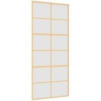 Berkfield Home Sliding Door Gold 90x205 cm Frosted ESG Glass & Aluminium