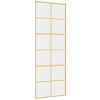 Berkfield Home Sliding Door Gold 76x205 cm Clear ESG Glass & Aluminium