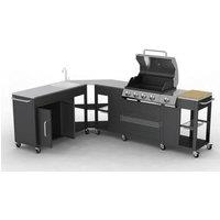 Berkfield Home Outdoor Kitchen Barbecue Missouri 4 Burners in Black