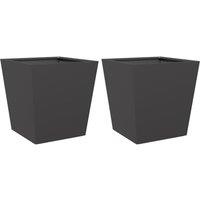 Berkfield Home Garden Planters Black 2 pcs 40x40x40 cm Steel | Size: 40 x 40 x 40 cm