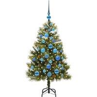 Berkfield Home Realistic Artificial Hinged Christmas Tree with Cones Green 120 cm