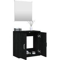 Berkfield Home Durable 2 Piece Bathroom Furniture Set Black Engineered Wood