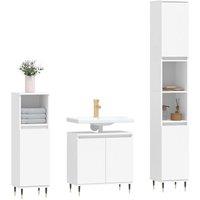 Berkfield Home Modern 3 Piece Bathroom Cabinet Set White Engineered Wood