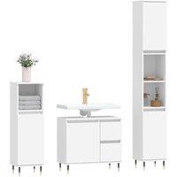 Berkfield Home Modern 3 Piece Bathroom Furniture Set White Engineered Wood