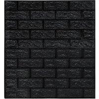 Berkfield Home Realistic 3D Wallpaper Bricks Self-adhesive 10 pcs Black