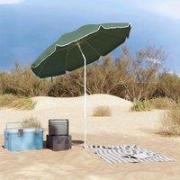 Berkfield Home Green Beach Parasol with Metal Pole Green 161x193 cm Polyester