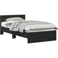 Berkfield Home Classic Bed Frame with Headboard Black Oak 100 x 200 cm Engineere