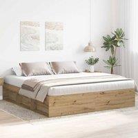 Berkfield Home Durable Bed Frame without Mattress Artisan Oak 200x200cm Engineer in Brown | Size: 200x200 cm