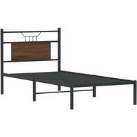 Berkfield Home Decorative Bed Frame without Mattress Brown Oak 80x200 cm Enginee in Black