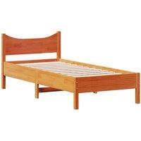 Berkfield Home Beautiful Bed Frame Frame Wax Brown 75x190 cm Small Single Solid