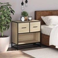 Berkfield Home Elegant Bedside Cabinet Sonoma Oak 60x31x60 cm Engineered Wood an in Light Brown | Size: 60 x 31 x 60 cm