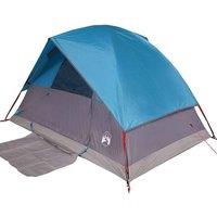 Berkfield Home Modern Camping Tent Dome 4-Person Blue Waterproof