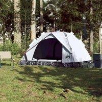 Berkfield Home White Camping Tent Dome 3-Person White Blackout Fabric Quick Release