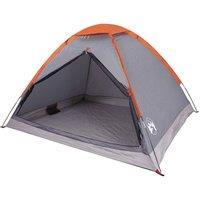 Berkfield Home Modern Camping Tent Dome 2-Person Grey & Orange Waterproof