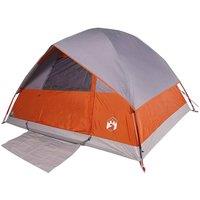 Berkfield Home Modern Camping Tent Dome 3-Person Orange Waterproof