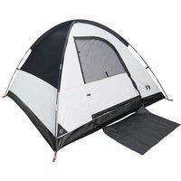 Berkfield Home White Camping Tent Dome 3-Person White Blackout Fabric Waterproof
