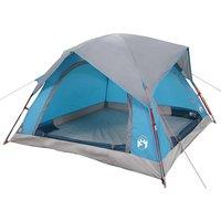 Berkfield Home Modern Camping Tent Cabin 4-Person Blue Waterproof