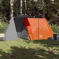 Berkfield Home Modern Camping Tent 3-Person Grey & Orange Waterproof