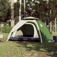 Berkfield Home Modern Camping Tent Dome 4-Person Green Quick Release