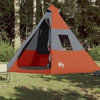 Berkfield Home Modern Camping Tent Tipi 7-Person Orange Waterproof