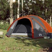 Berkfield Home Modern Camping Tent Dome 4-Person Orange Waterproof
