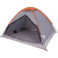 Berkfield Home Modern Camping Tent Dome 4-Person Grey & Orange Waterproof