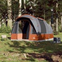 Berkfield Home Modern Camping Tent Tunnel 3-Person Grey & Orange Waterproof