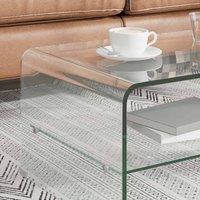 Berkfield Home Durable Coffee Table Clear 98x45x31 cm Tempered Glass | Size: 98 x 45 x 31 cm