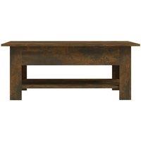 Berkfield Home Modern Coffee Table Smoked Oak 102x55x42 cm Engineered Wood in Brown | Size: 102 x 55 x 42 cm