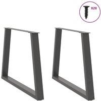 Berkfield Home Modern Dining Table Legs V-Shape 2 pcs Anthracite 90x(72-73.3) cm in Charcoal