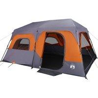 Berkfield Home Modern Family Tent 9-Person Grey & Orange Quick Release Waterproof