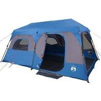 Berkfield Home Modern Family Tent 9-Person Blue Quick Release Waterproof