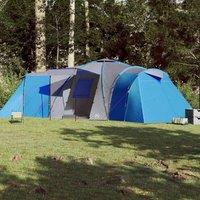 Berkfield Home Modern Family Tent Dome 12-Person Blue Waterproof