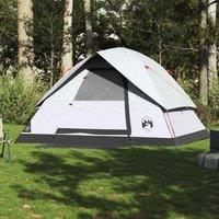 Berkfield Home White Family Tent Dome 6-Person White Blackout Fabric Waterproof