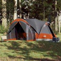 Berkfield Home Modern Family Tent Tipi 8-Person Grey & Orange Waterproof